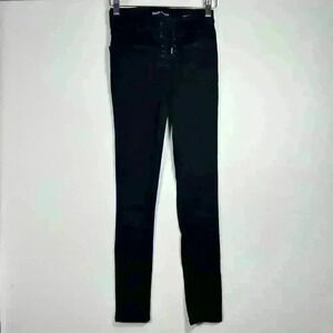 ARITZIA Lace Up Black Nico Mid Rise Skinny Crop Jeans Jeggings  Women 24